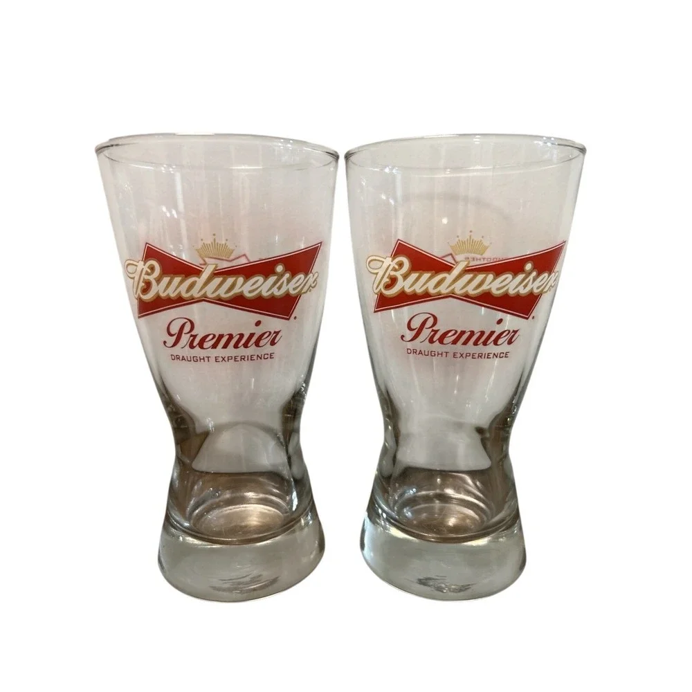Budweiser Premium Beer Premier Drought Glasses‎ 12oz